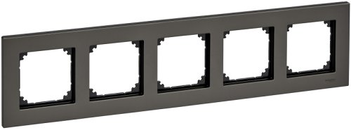 Рамка универсальная Schneider Electric Merten M-Elegance 5-м. металл серый родий  картинка